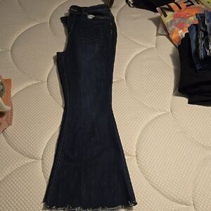 Women's Dark Blue Flared Jeans